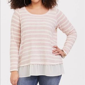 Torrid Pink Striped Sweater, size 3x.